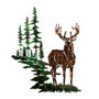 Wallity Deer 2 Escultura de Pared de Metal Multicolor